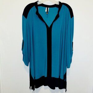 RENDEXVOUS Teal & Black Shirt